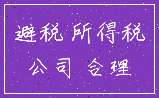 避税 所得税_公司 合理