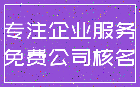 专注企业服务_免费公司核名