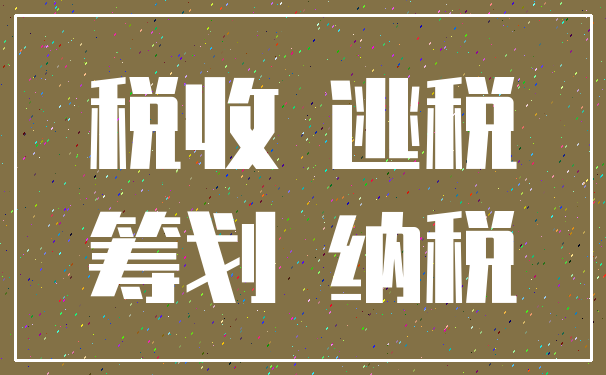 税收 逃税_筹划 纳税