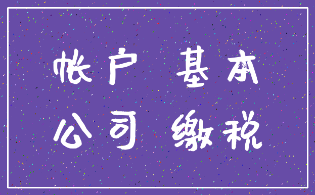 帐户 基本_公司 缴税