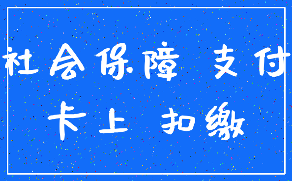 社会保障 支付_卡上 扣缴