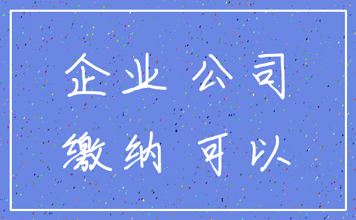 企业 公司_缴纳 可以