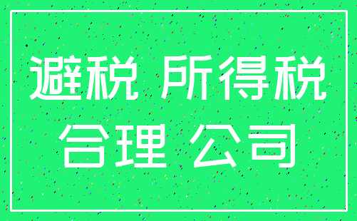 避税 所得税_合理 公司