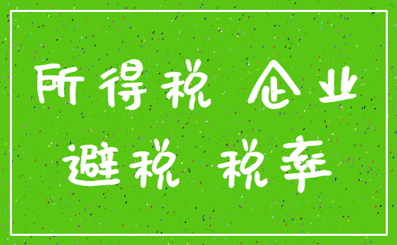 所得税 企业_避税 税率