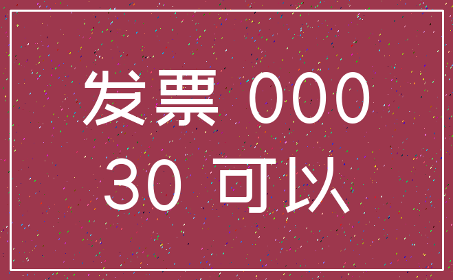 发票 000_30 可以