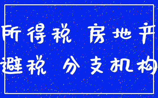 所得税 房地产_避税 分支机构