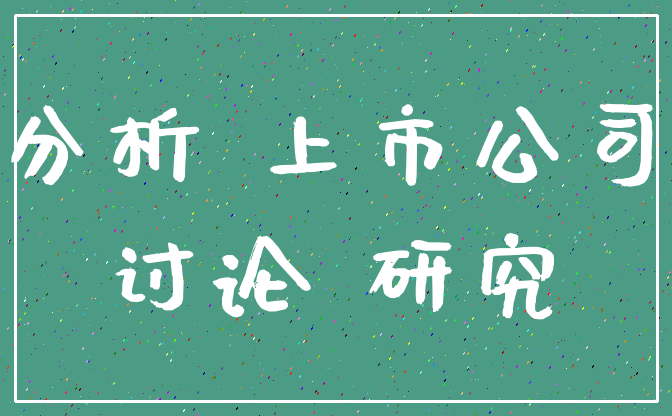 分析 上市公司_讨论 研究