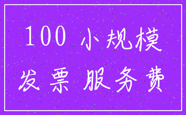 100 小规模_发票 服务费