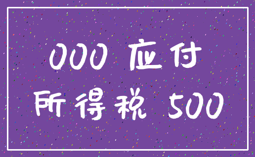 000 应付_所得税 500