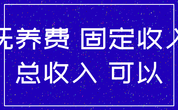 抚养费 固定收入_总收入 可以