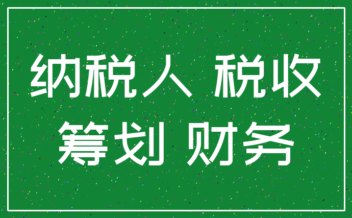 纳税人 税收_筹划 财务