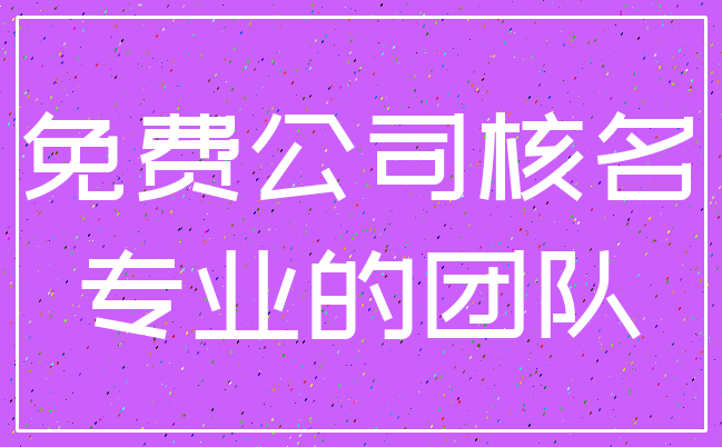 免费公司核名_专业的团队