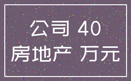 公司 40_房地产 万元