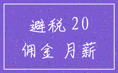 避税 20_佣金 月薪