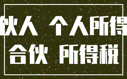 合伙人 个人所得税_合伙 所得税