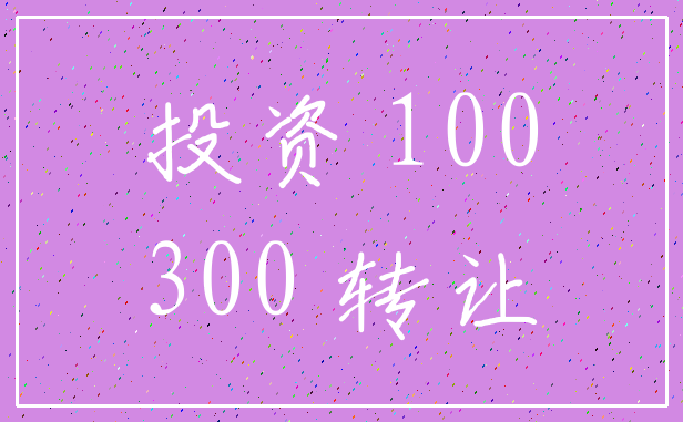 投资 100_300 转让