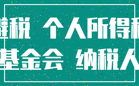 避税 个人所得税_基金会 纳税人