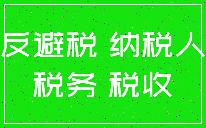 反避税 纳税人_税务 税收