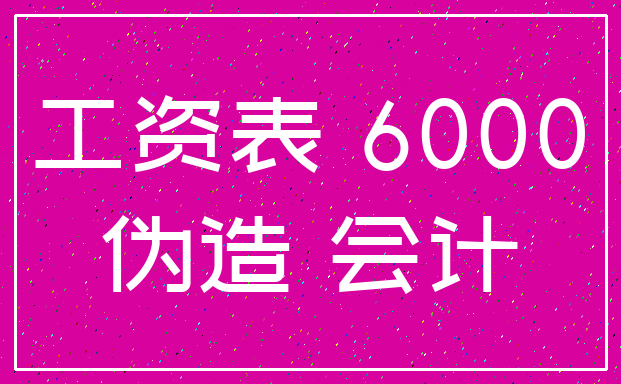 工资表 6000_伪造 会计