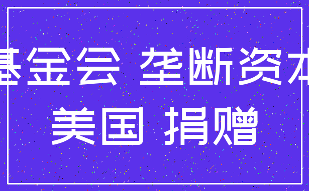 基金会 垄断资本_美国 捐赠