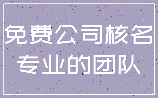 免费公司核名_专业的团队