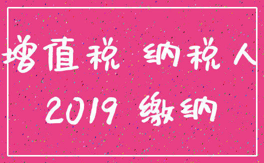 增值税 纳税人_2019 缴纳