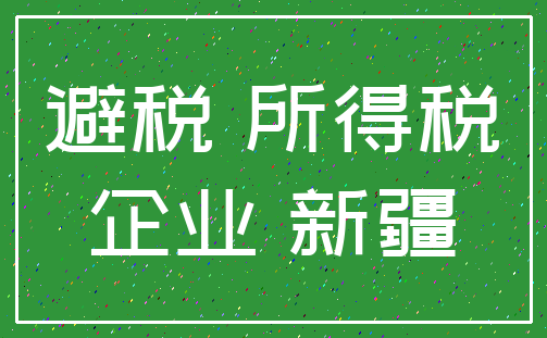 避税 所得税_企业 新疆