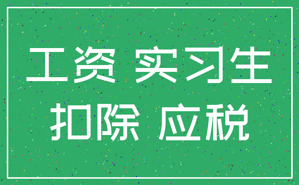 工资 实习生_扣除 应税