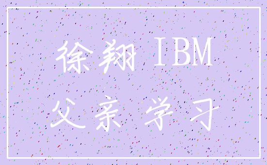 徐翔 IBM_父亲 学习