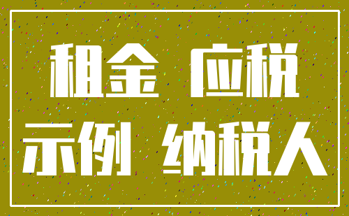 租金 应税_示例 纳税人