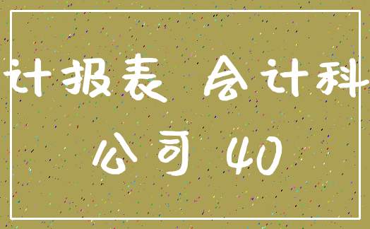 会计报表 会计科目_公司 40