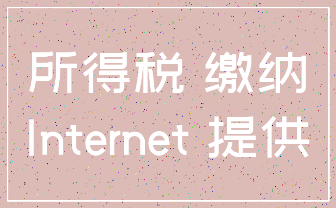 所得税 缴纳_Internet 提供