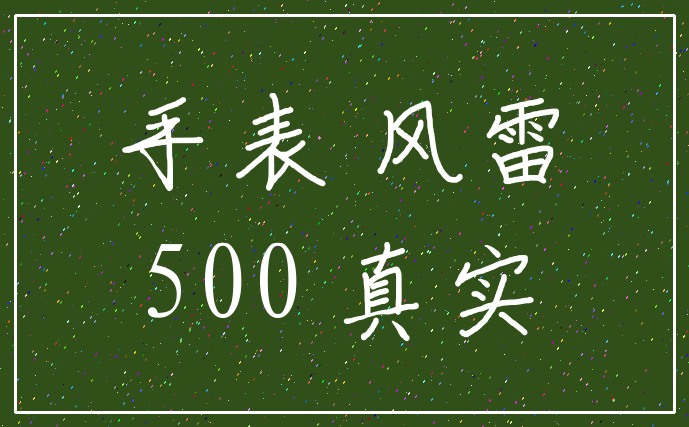 手表 风雷_500 真实