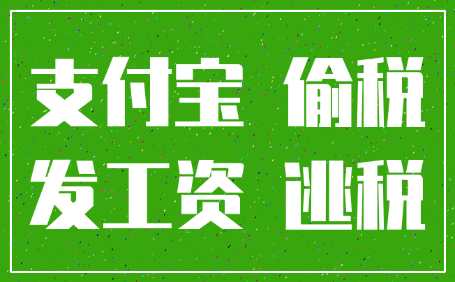 支付宝 偷税_发工资 逃税