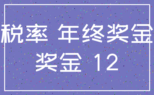 税率 年终奖金_奖金 12