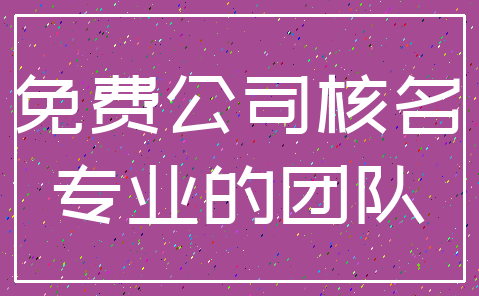 免费公司核名_专业的团队