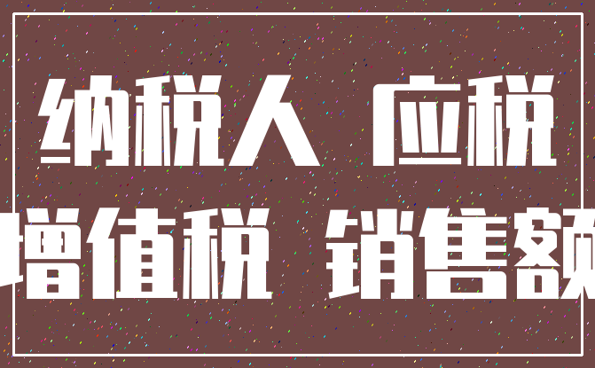 纳税人 应税_增值税 销售额