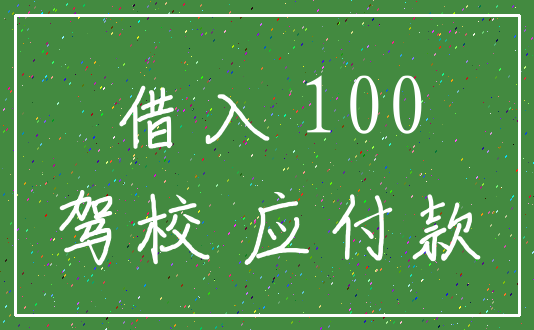 借入 100_驾校 应付款