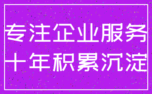 专注企业服务_十年积累沉淀