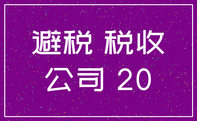 避税 税收_公司 20