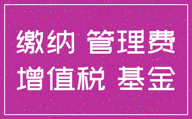 缴纳 管理费_增值税 基金