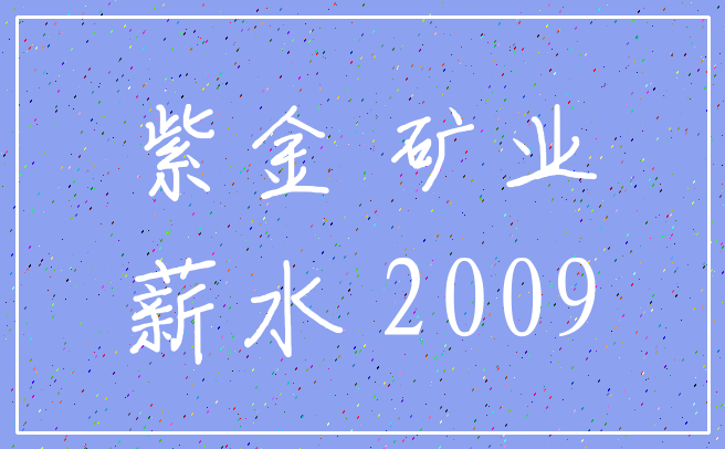 紫金 矿业_薪水 2009