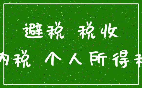 避税 税收_纳税 个人所得税