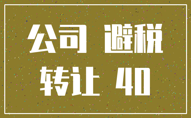 公司 避税_转让 40