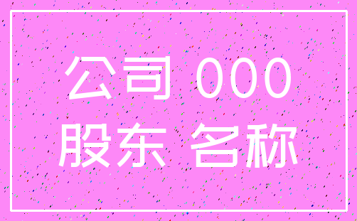 公司 000_股东 名称