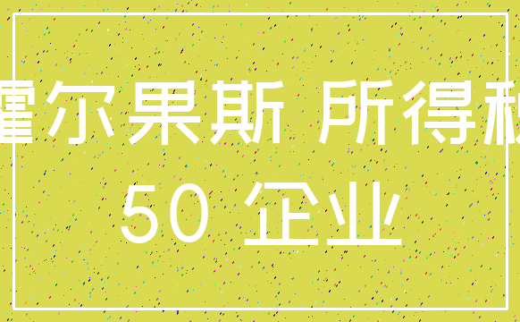 霍尔果斯 所得税_50 企业