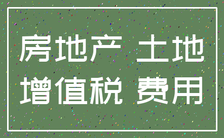 房地产 土地_增值税 费用