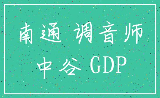 南通 调音师_中谷 GDP