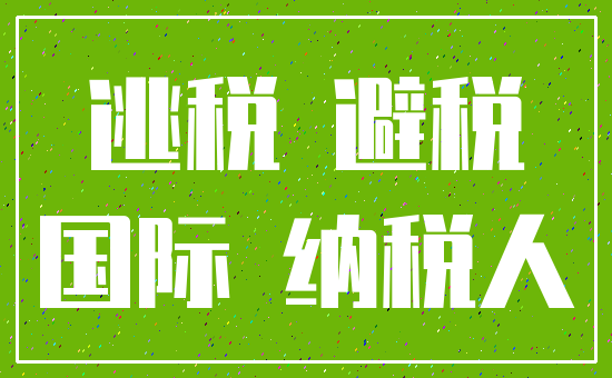 逃税 避税_国际 纳税人