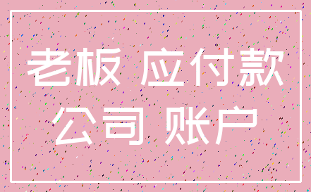 老板 应付款_公司 账户